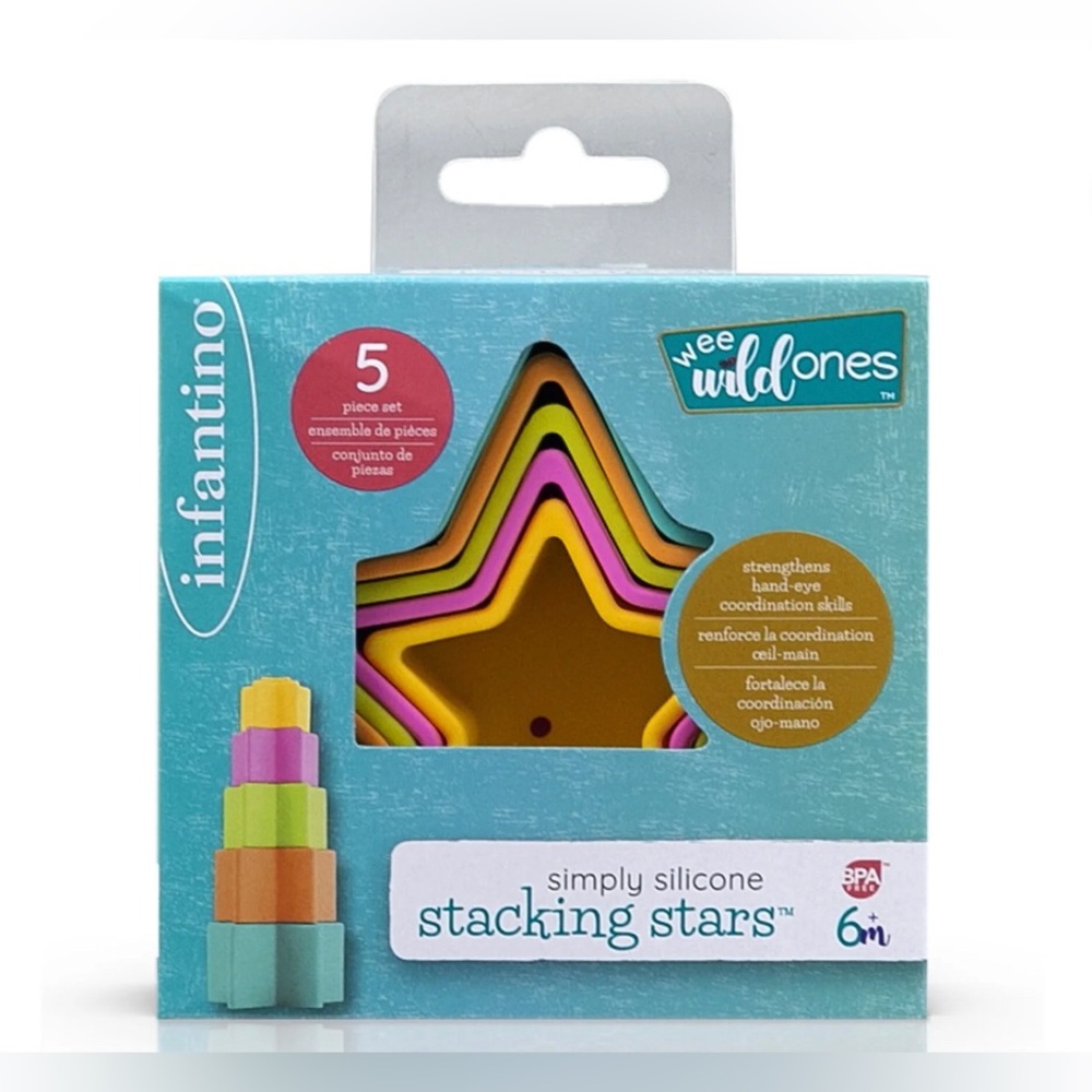Infantino Wee Wild Ones Stacking Stars - Multicolor